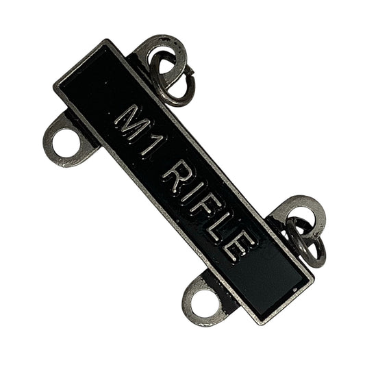 Military Qualification Bar, M-1 Rifle, 1/2"H x 1"W, Silver w/ Black Background