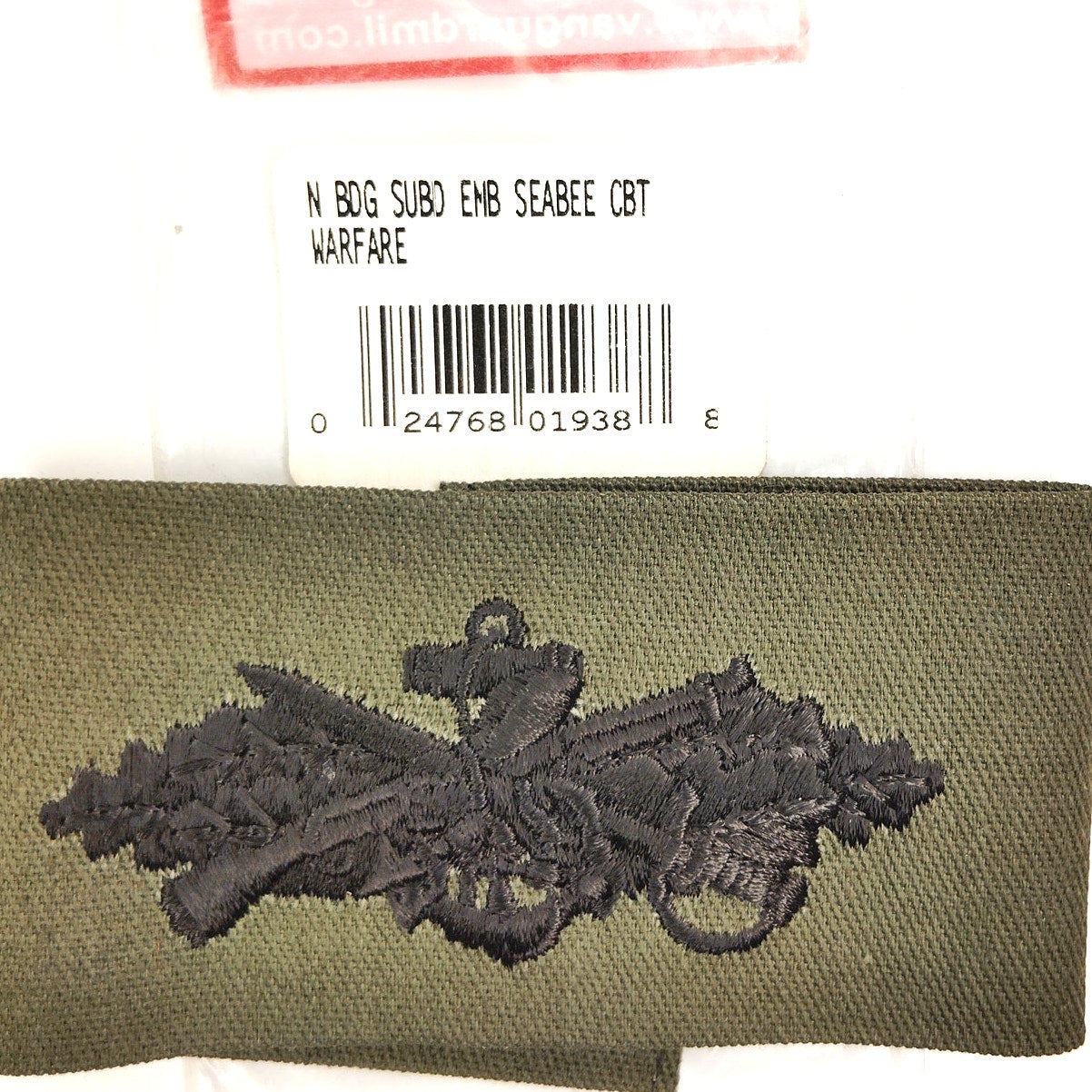 Vintage US Navy Seabee Combat Warfare Subdued BDG Embroidered Sew‑On Patch