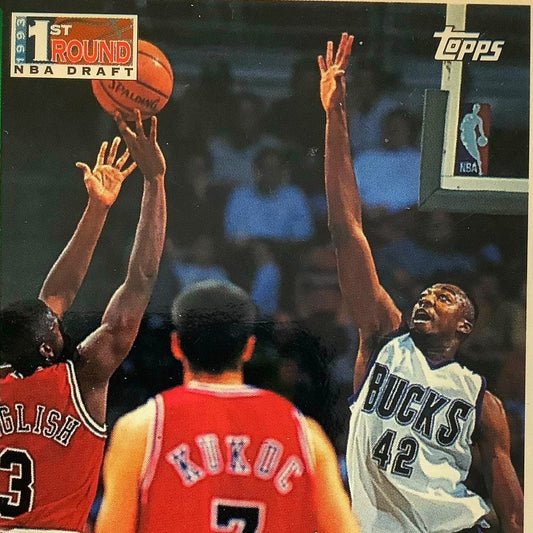 Vin Baker, Bucks, 1994 Topps First Round NBA Draft Card 306, EXC