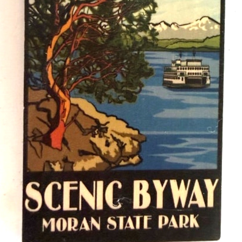 San Juan Islands Scenic Byway – Moran State Park (Lantern Press Block Magnet)