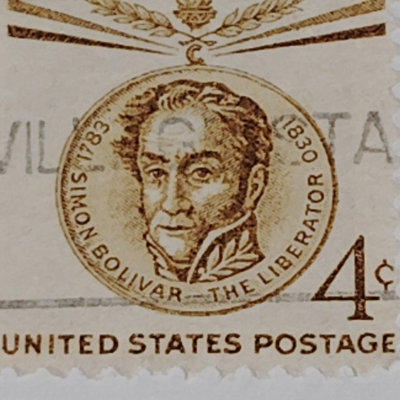 1958 Scott #1110 – 4¢ Simón Bolívar / Champion of Liberty – Canceled