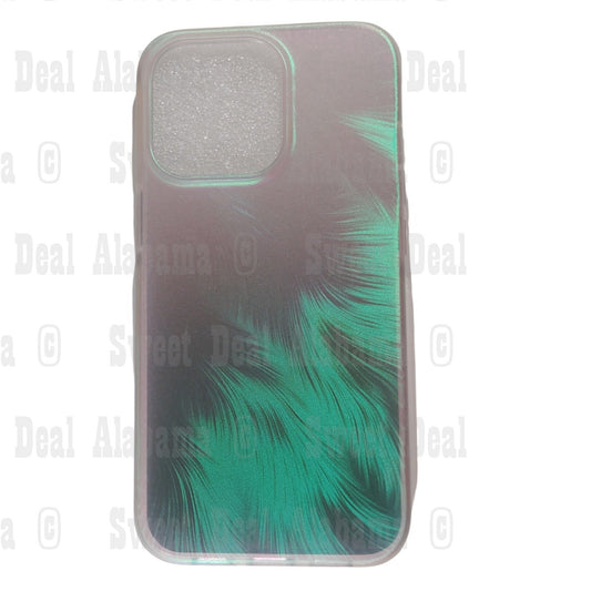 Skylmw Case For iPhone 13 Pro, Green DT Hologram (Green Brush Strokes)