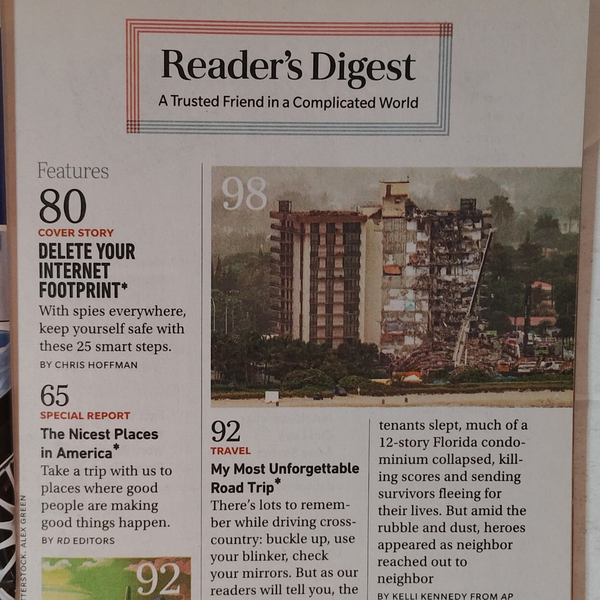 Reader's Digest November 2021 Magazine - Delete Your Internet Footprint