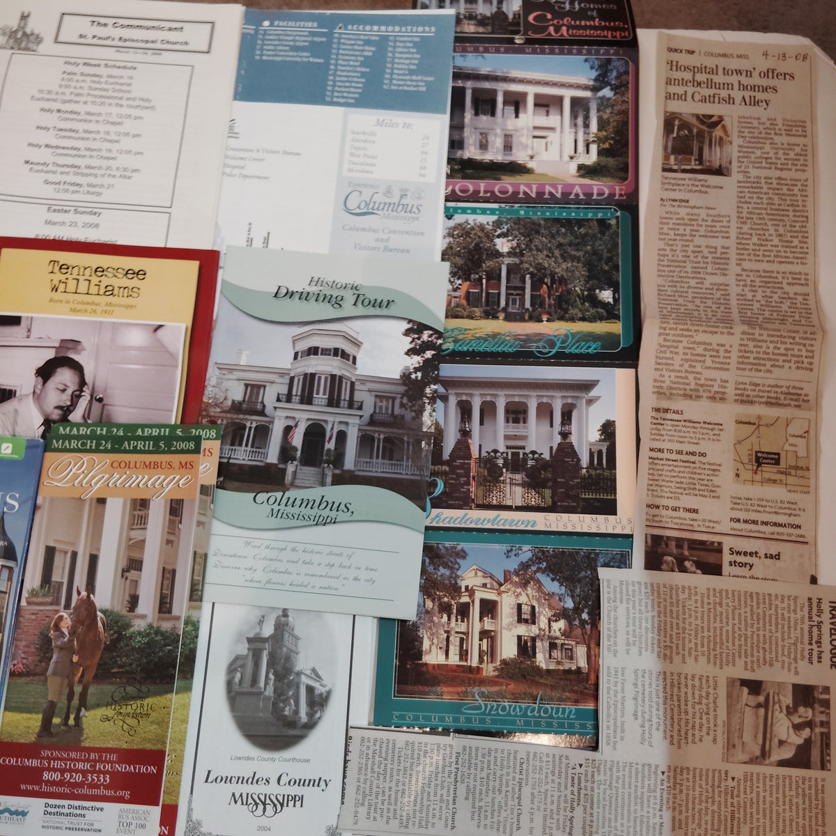 Columbus, MS Travel Guides & Event Programs (2004-2008) - Local Ephemera Lot