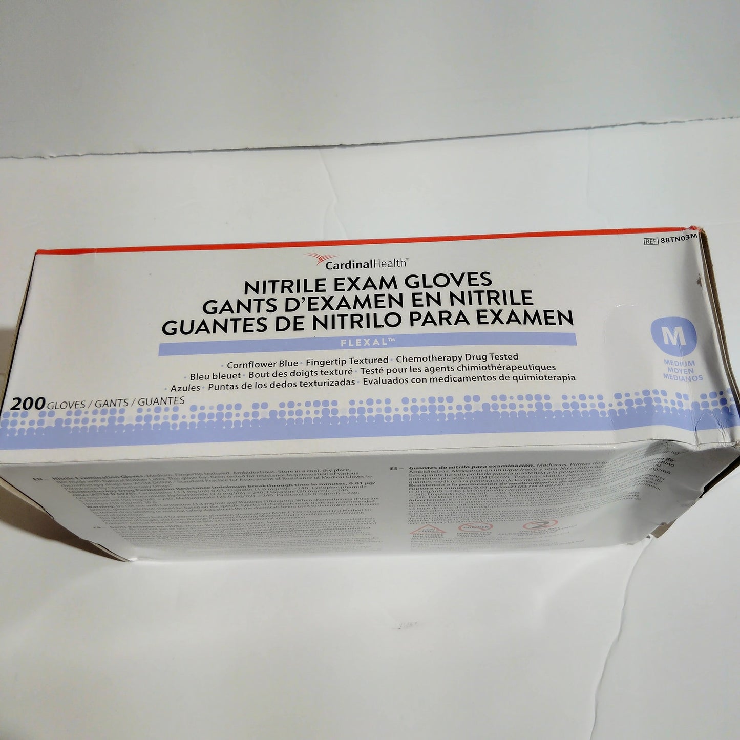 Disposable Nitrile Gloves, M, Non‑Sterile, Powder‑Free, Latex‑Free, 1 Case/2000