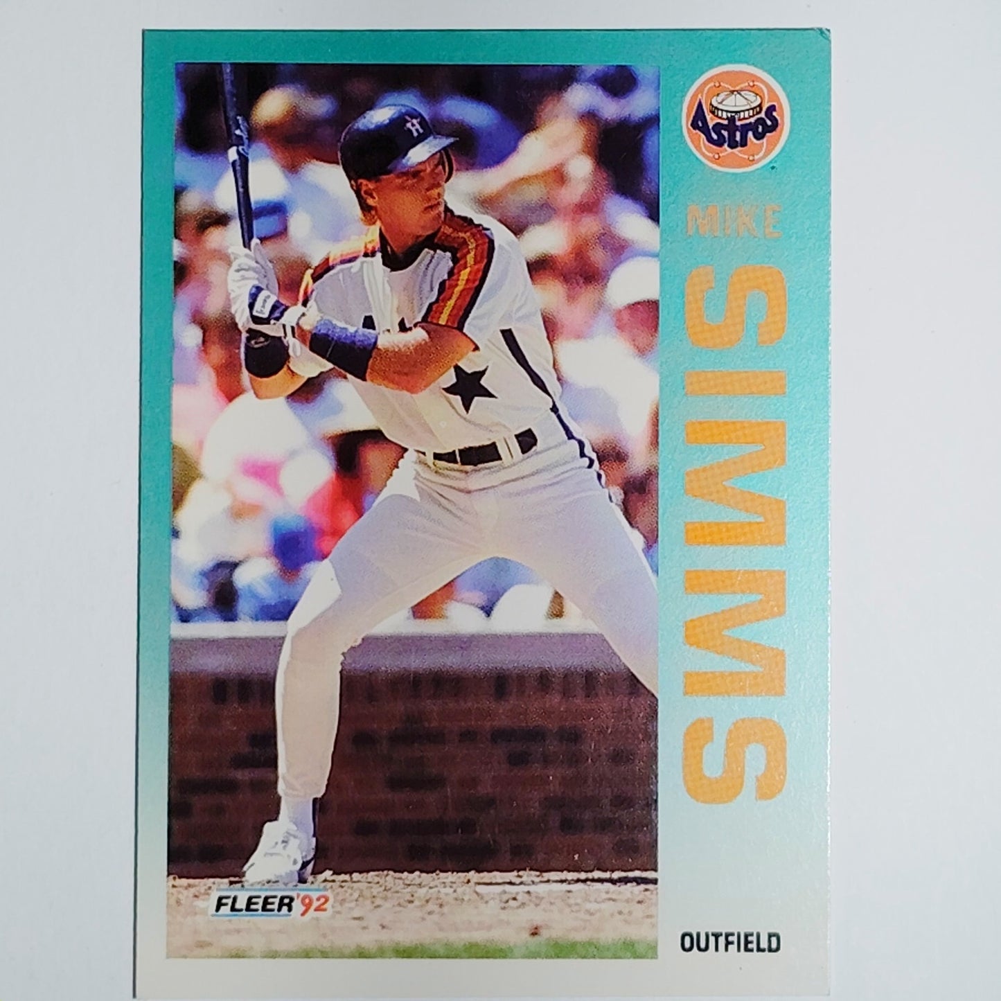 1992 Fleer Mike Simms Card #445 Houston Astros Outfield VG/EX