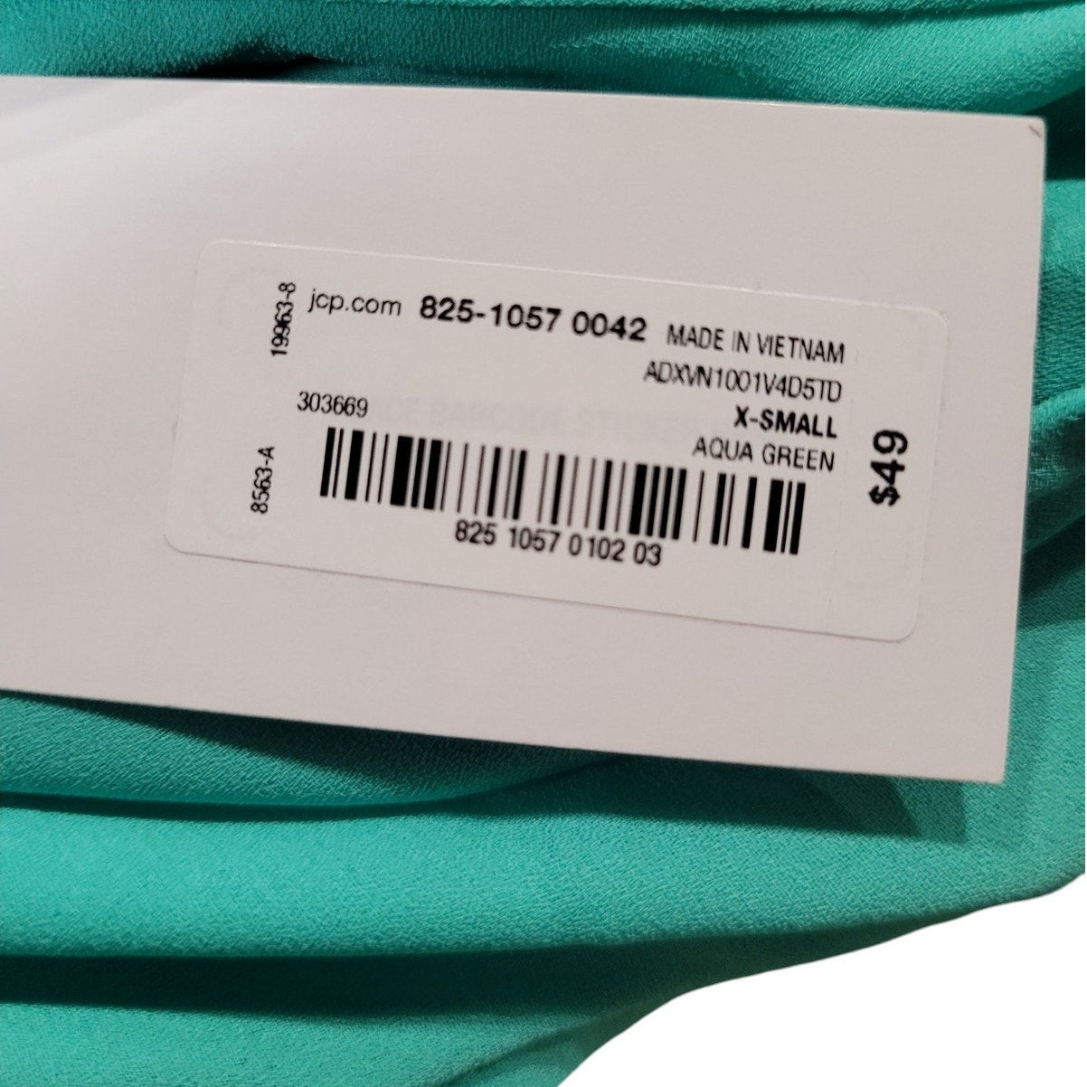 Bold Elements Women Round Neck 3/4  Tie Sleeve Blouse, Aqua Green, X-Small (0-2)