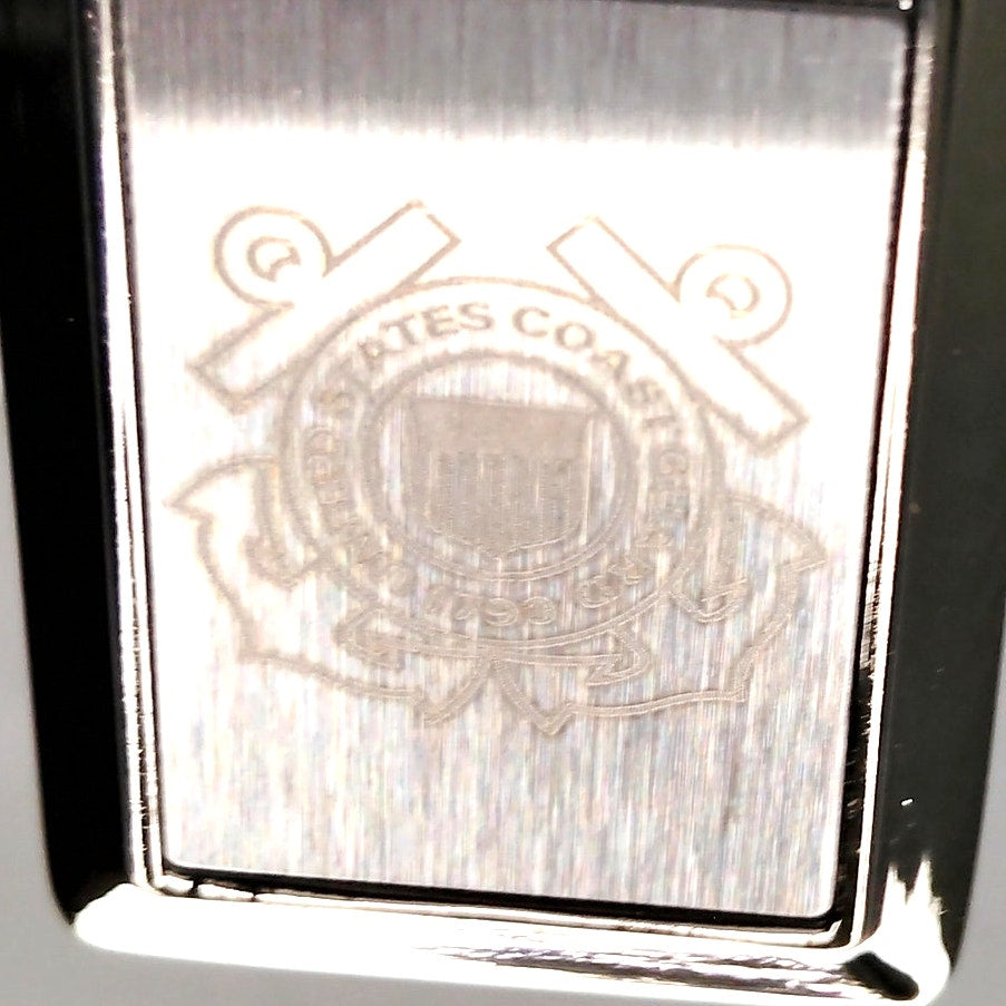 US Coast Guard Logo Keychain Novelty Silver‑Tone Key Fob 1‑1/2" × 1‑1/8"
