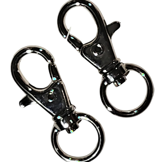 Lot of 2 Swivel Snap Hooks – 1-5/8" x 5/8" – Nickel Finish – Lobster Clasp Style