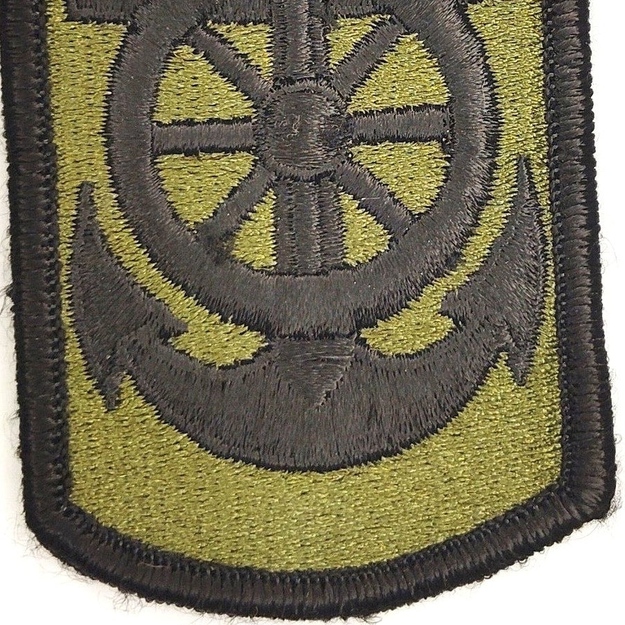 US Army 125th Transportation Command SSI Patch Subdued Green Black Sew‑On 3 × 2"