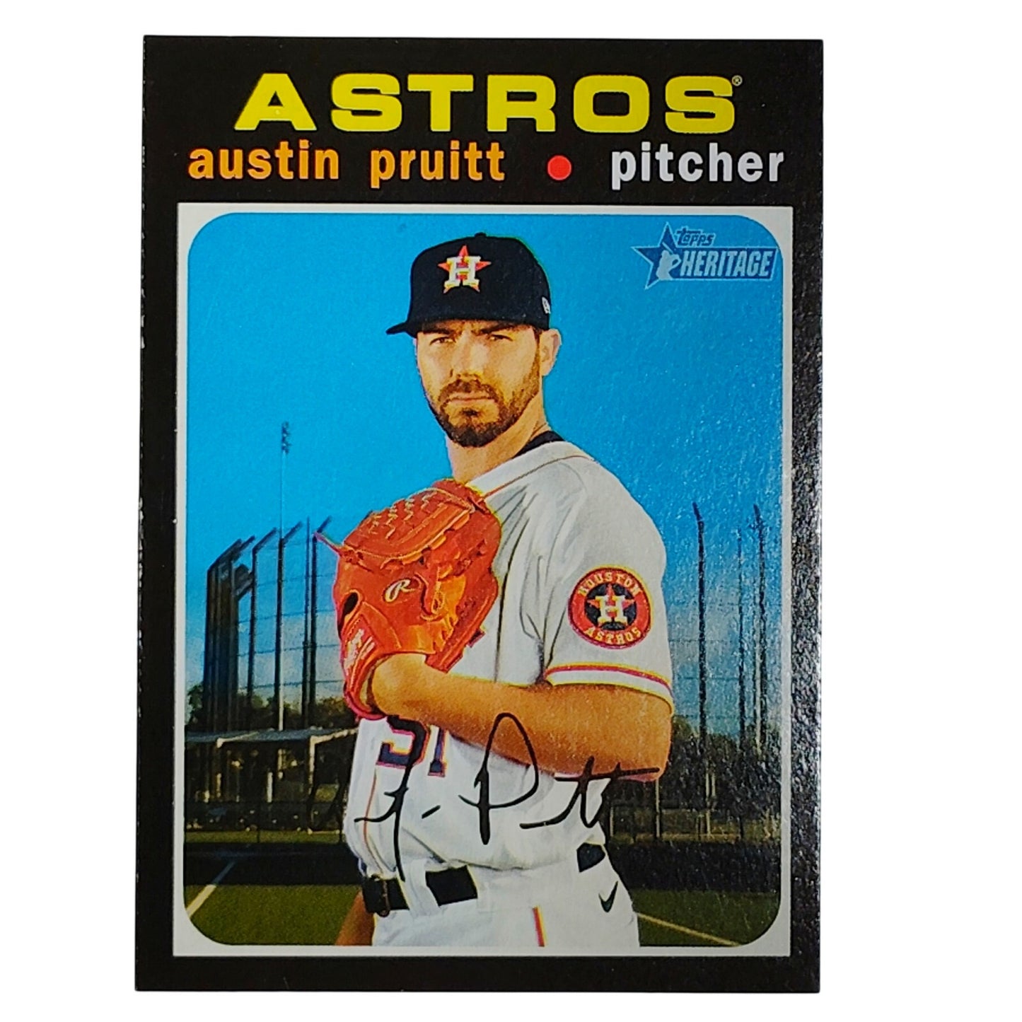 2020 Topps Heritage Austin Pruitt 681 Houston Astros Pitcher Baseball Card VG/EX
