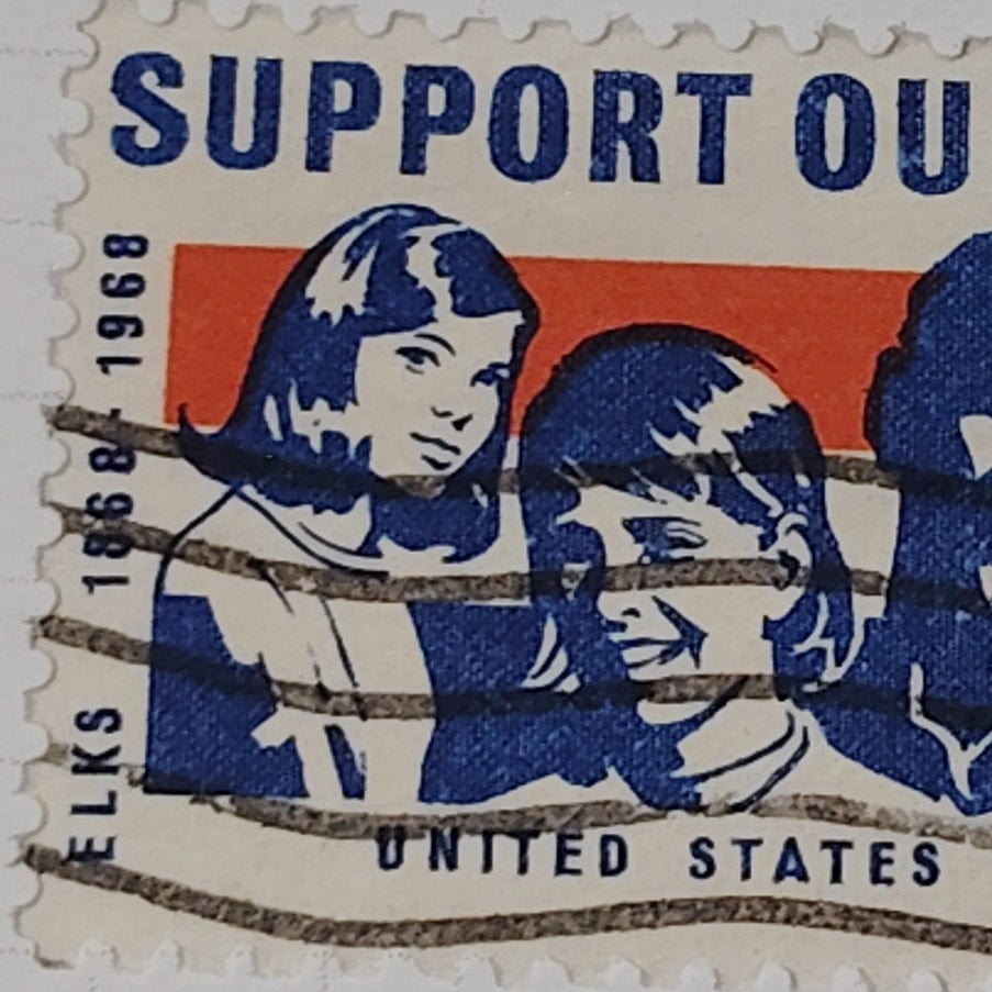 1968 Scott #1342 – 6¢ Elks Centennial / Support Our Youth – Canceled