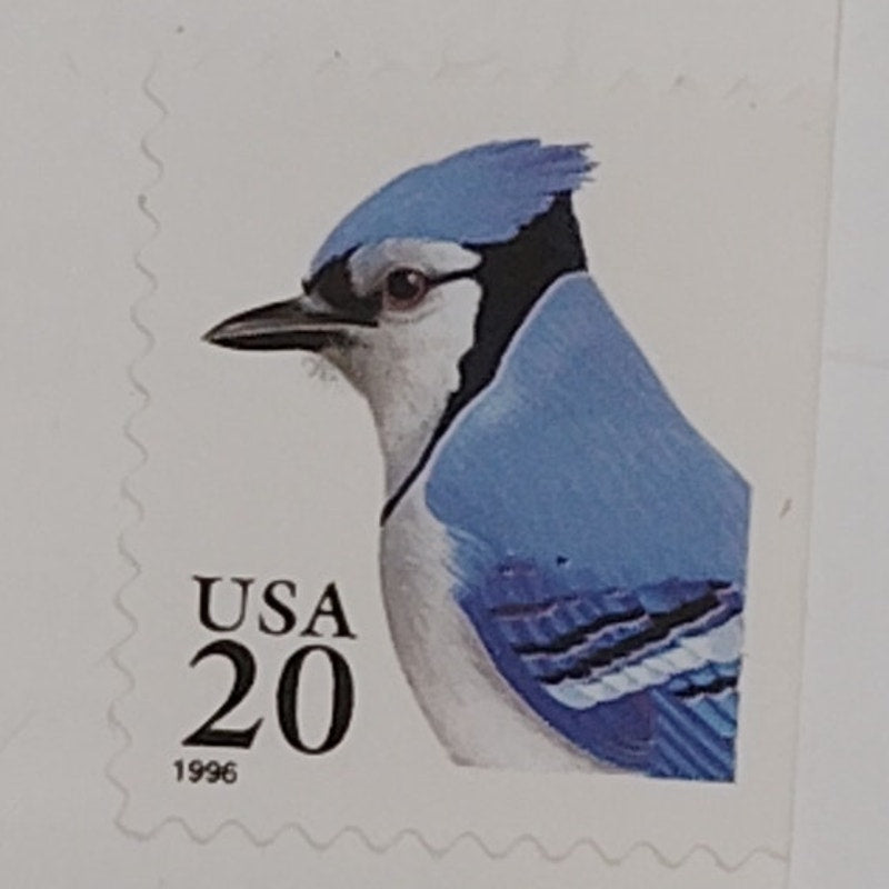 1996 Blue Jay Stamp, Lot of 4/20, 20¢ MNH, Flora & Fauna Series, Booklet Singles