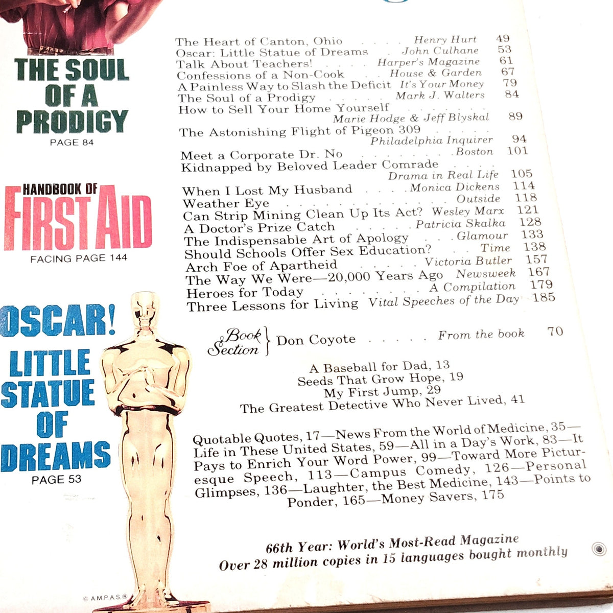 Reader's Digest Magazine March 1987 The Soul of a Prodigy Vintage Back Issue