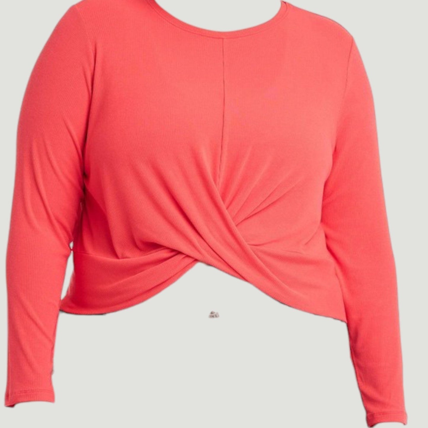 All in Motion Women’s Twist Front Long Sleeve Top Red 1X