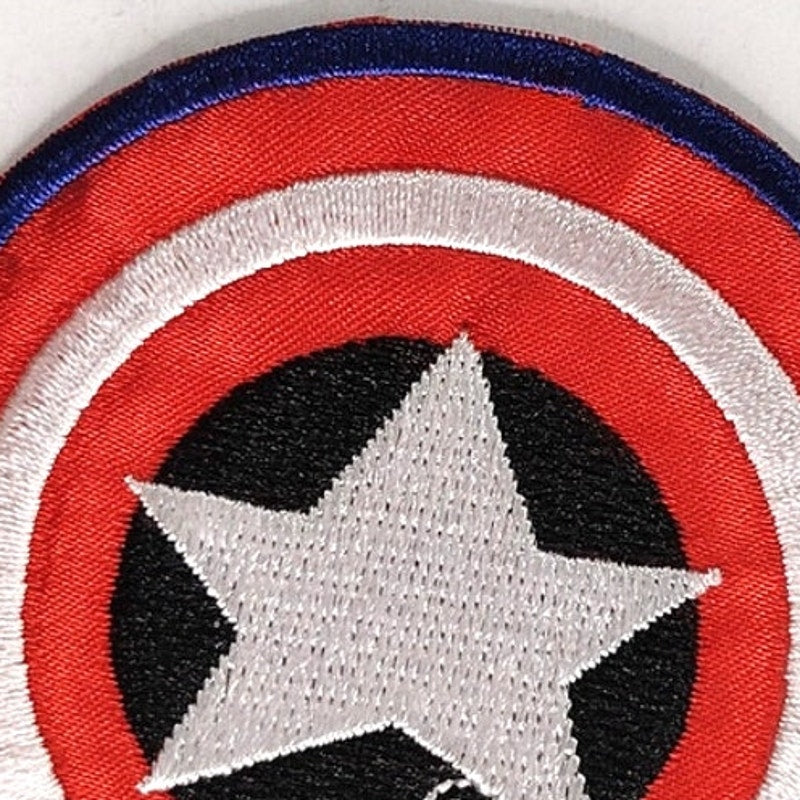 Captain America Shield Novelty Patch Embroidered 2‑3/4" Round Iron‑On or Sew‑On