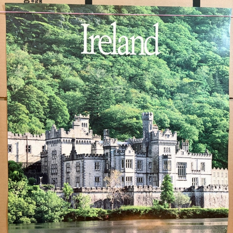 Original 1970s VTG Delta Air Lines Ireland Poster - Kylemore Abbey 28" x 22"