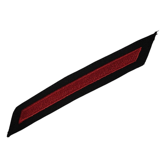 Navy Enlisted Male Hash Mark – Red Embroidered on Blue Serge, Vanguard, 6-1/2" x 1", 1 Stripe