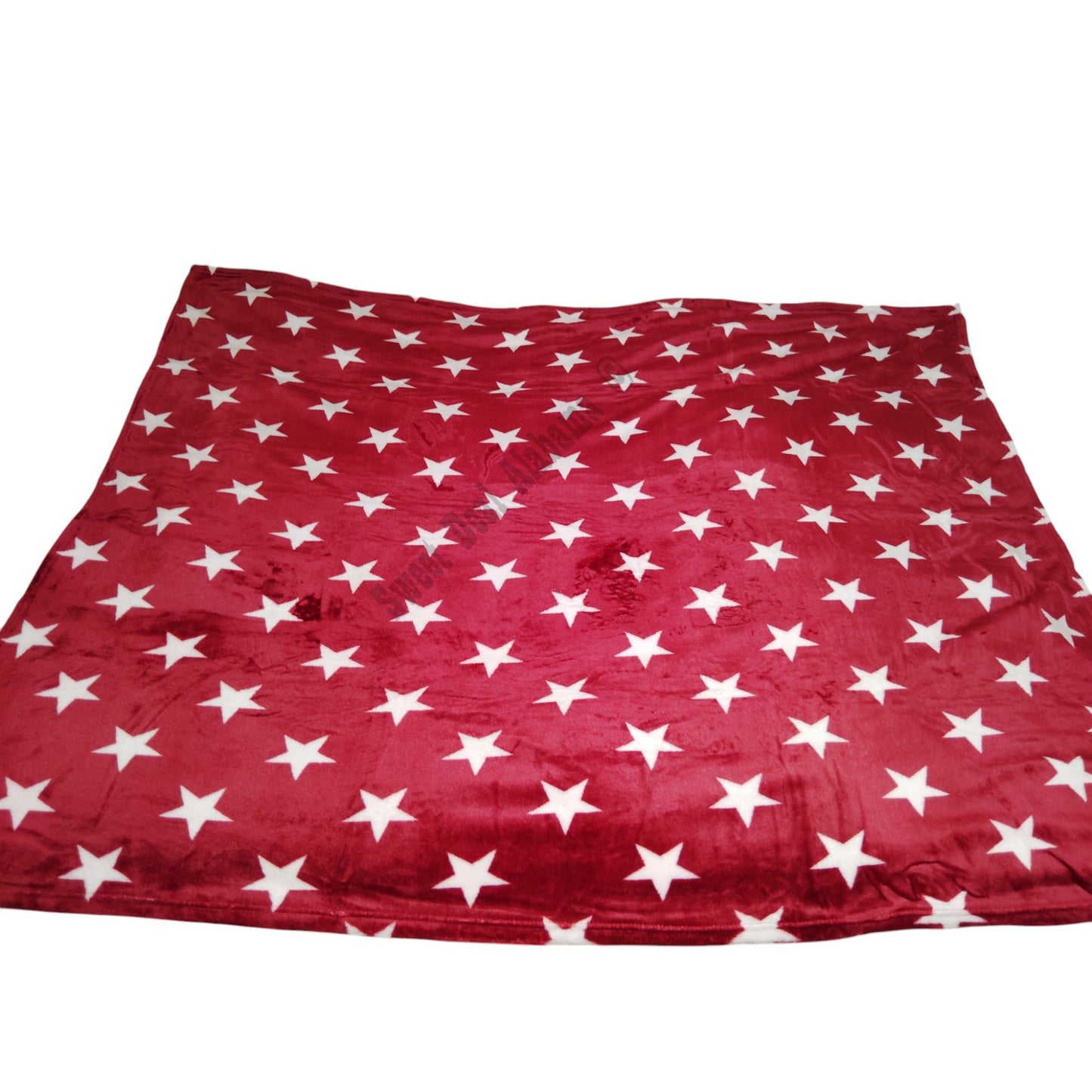 Fleece Throw, Red with Stars, 50"x60", Very Soft and Cuddly, 100% Polyester
