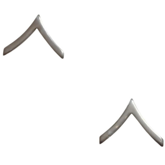 Private (E‑2) Chevron Novelty Pins – 3/4" × 3/8"  Collar Device Set, Perma-Shine