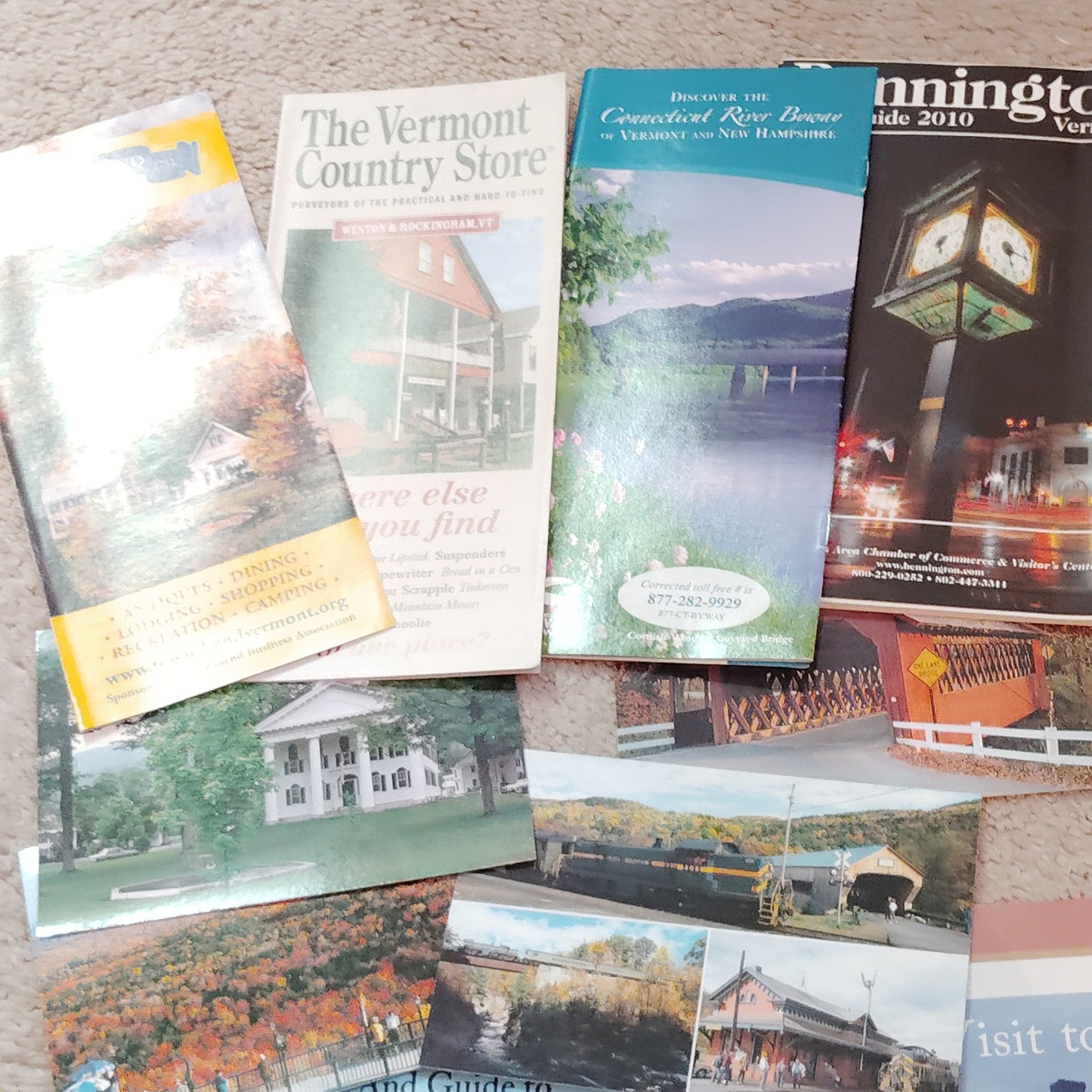 Vintage Vermont Travel Ephemera Lot 2010 Bennington Covered Bridges 1 Lb