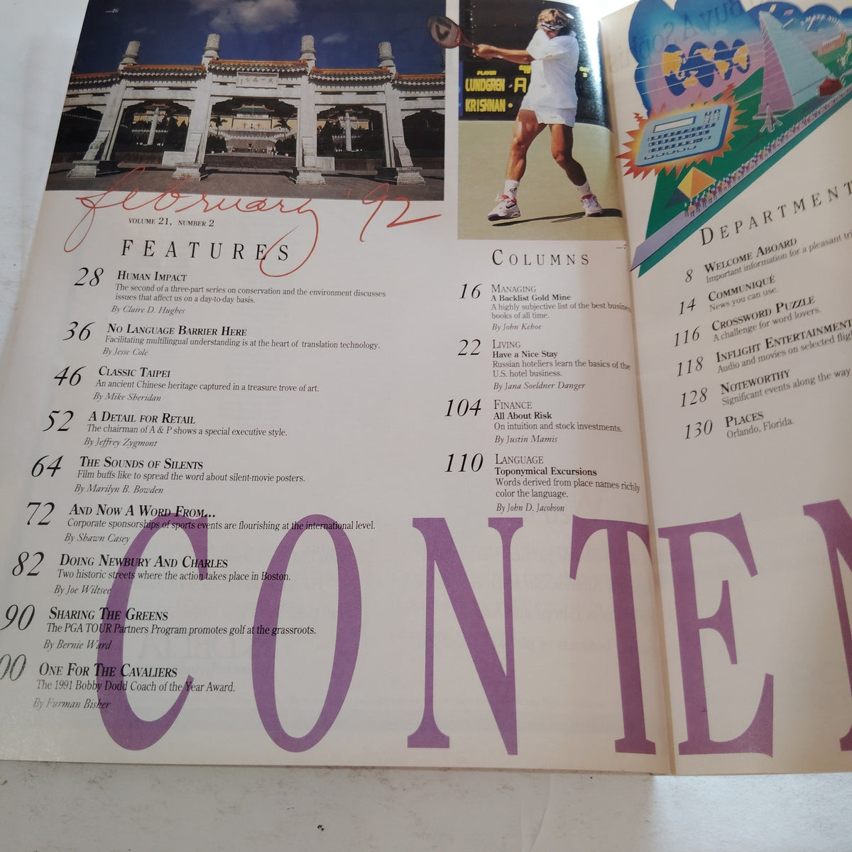 Delta SKY In-Flight Magazine February 1992 - Movie Posters Sports Edition