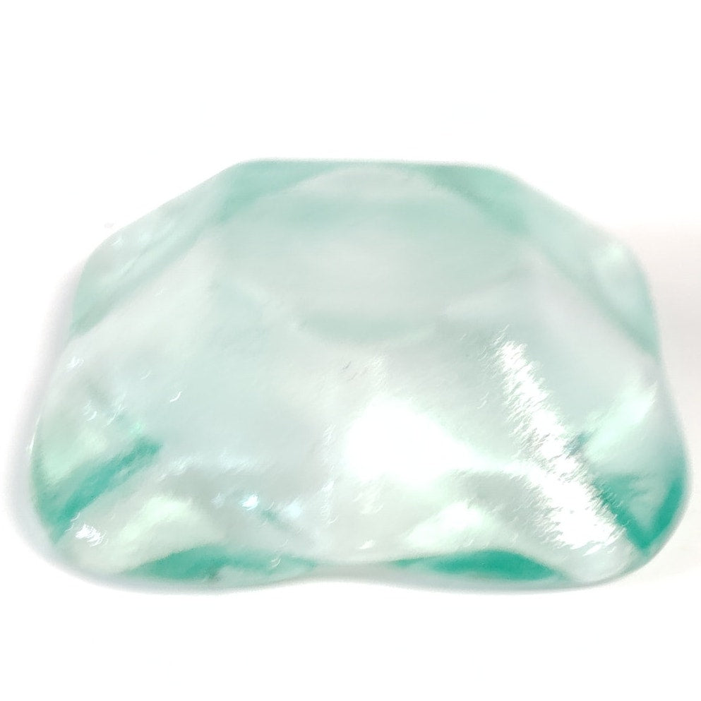 VTG 1960s MCM Mint Green Geode Glass Ashtray 9" Sommerso Style Heavy
