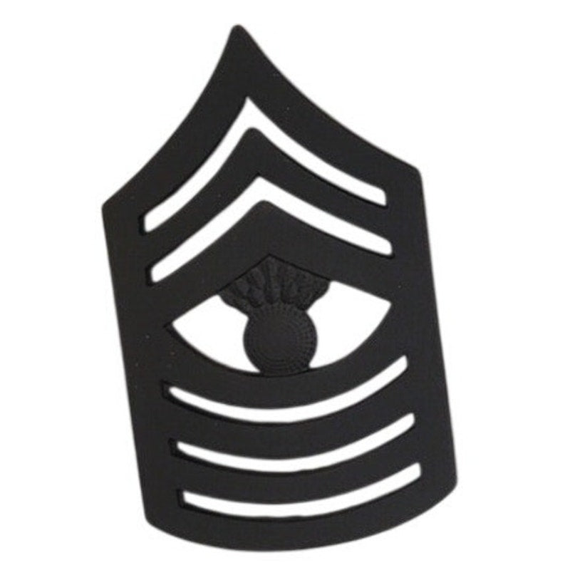 Pair USMC Master Gunnery Sergeant E‑9 Subdued Metal Rank Insignia 7/8" × 1‑1/2"