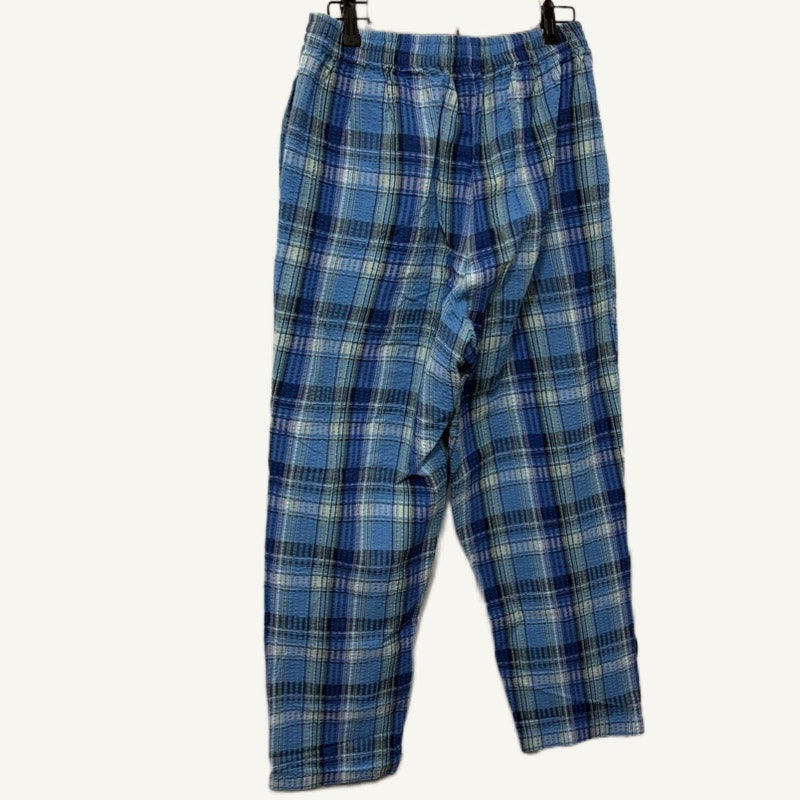 Venezia Woman Blue Plaid Cotton Elastic Waist Pants - Size 14W