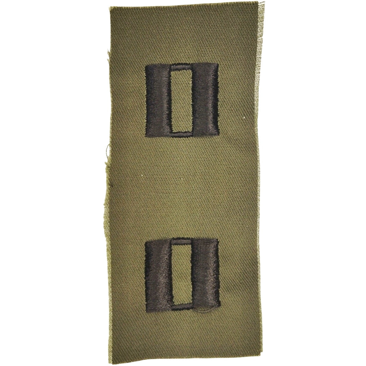 US Army Captain O‑3 Rank Patch Subdued OD Green 4‑5/8" × 2‑1/4" Sew‑On