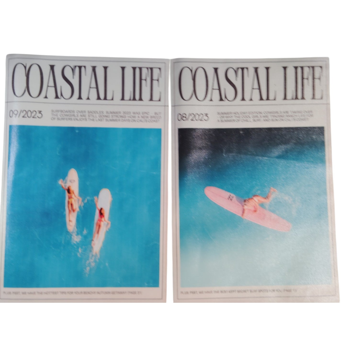 6-PK, Coastal Life Magazine Cover Art, Summer Holiday Poster, Canvas Wall Art, 12x8in Unframed, 6-Pk