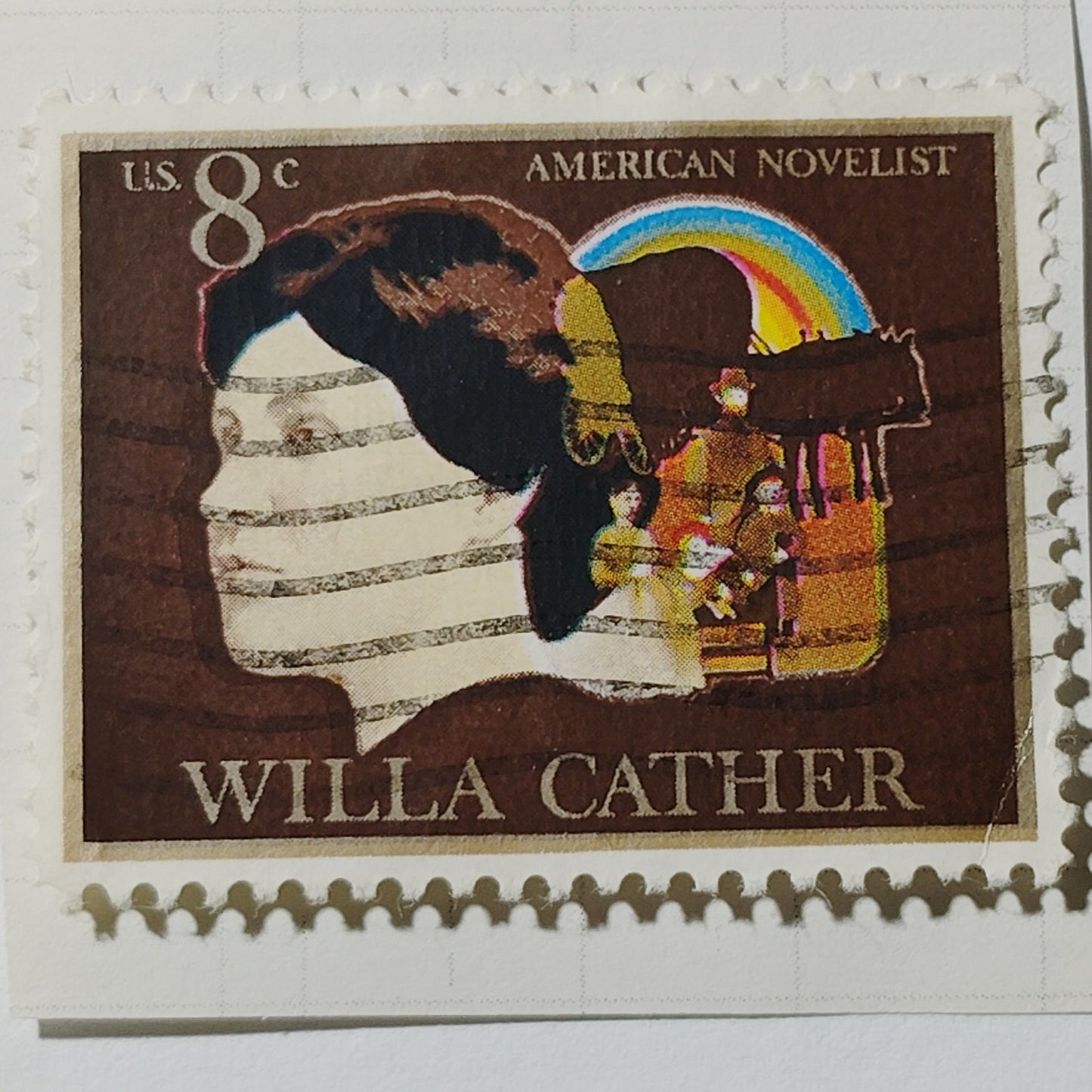 1973 US Postage Stamp Scott #1487 8c Willa Cather American Novelist Canceled
