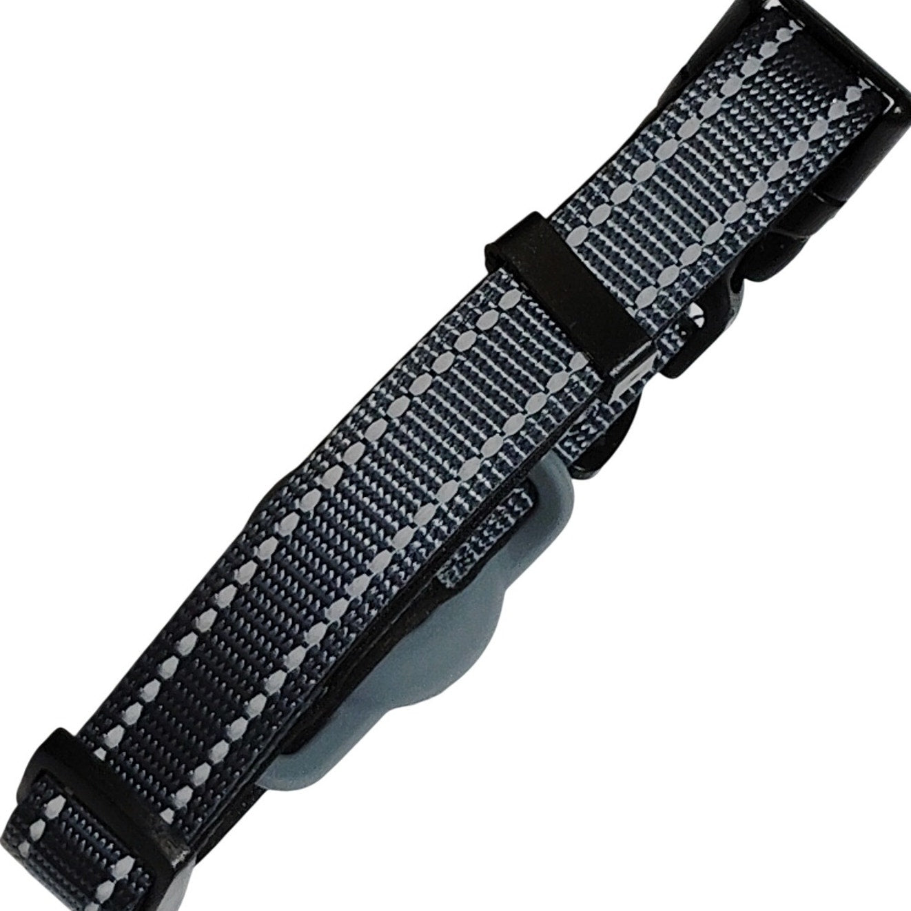 Reflective Pet Collar (SM) w/ Integrated AirTag Holder, Adjustable Safety Design
