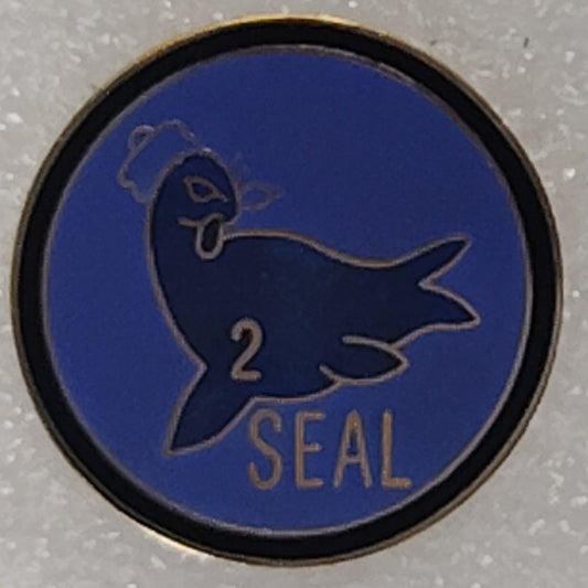 U.S. Navy SEAL Team 2 "Seal in Cap" Novelty Hat/Lapel/Brooch Pin, Enamel Metal