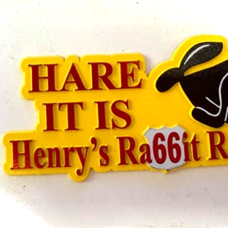 Henry’s Rabbit Ranch Magnet Route 66 Hare It Is Flexible 3‑5/8" × 1‑3/4"