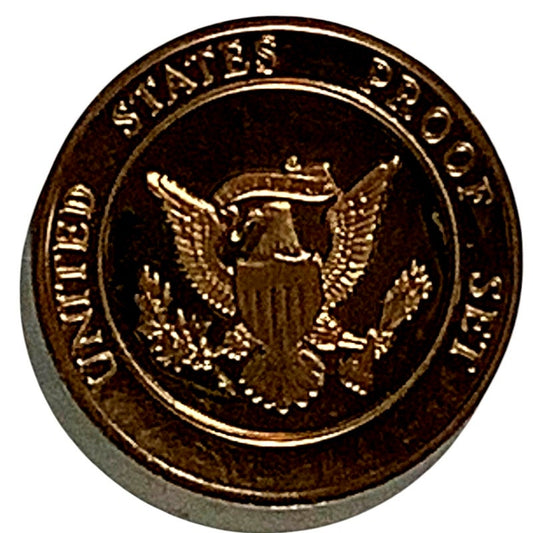 1982 Proof Set Bronze Coin, U.S. Eagle Seal and Reverse is Treasury Seal of 1789