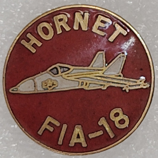 F/A‑18 Hornet Fighter Jet Novelty Hat/Lapel/Brooch Pin, Enamel Metal