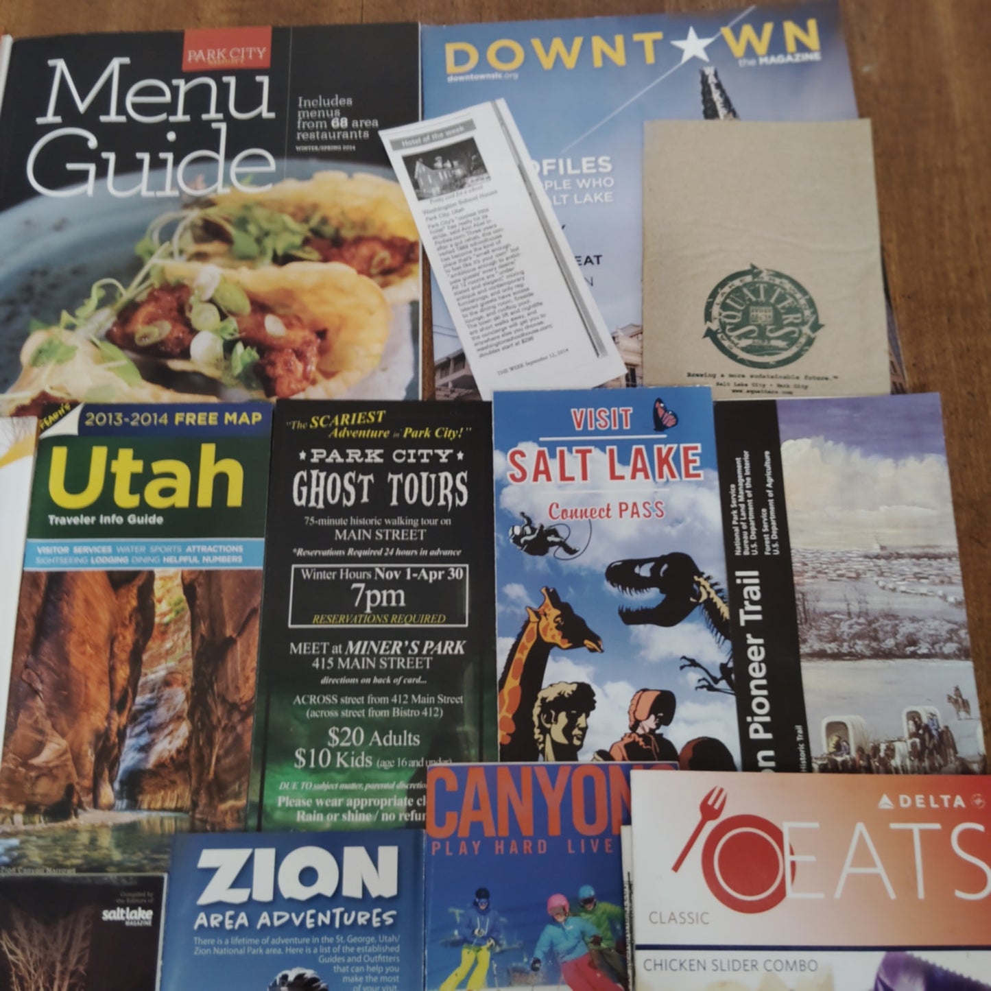 Park City, Utah 2014 Vacation Ephemera Travel Guides, Maps, Brochures Collection