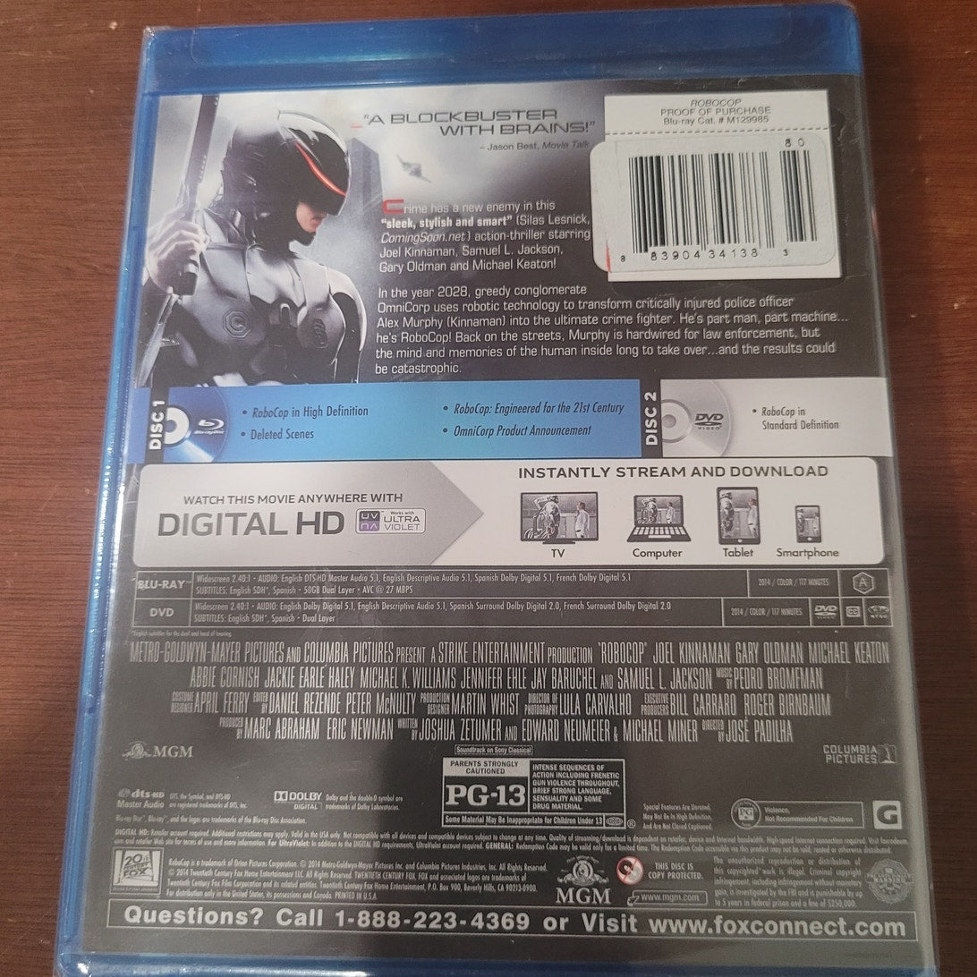 RoboCop Blu-ray + DVD 2014 Sci-Fi Action Remake Michael Keaton Samuel L. Jackson