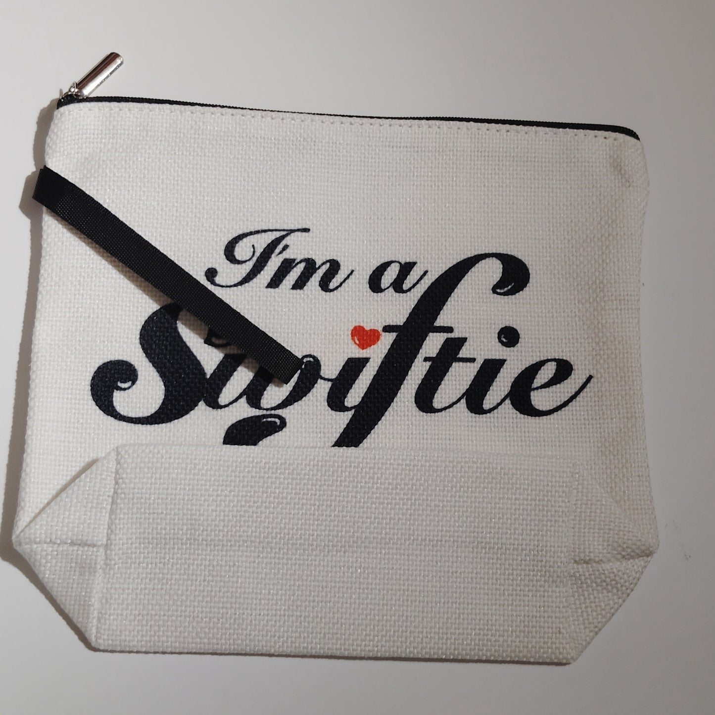 Canvas “I’m a Swiftie” Travel Make‑Up Bag 8.5"×6"×2.5" Zipper Pouch