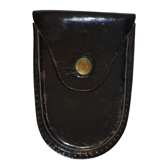 Vintage Leather Handcuff Holster Case – Belt Attached, Working Snaps, No Markings, 5-1/2" x 3-7/8"