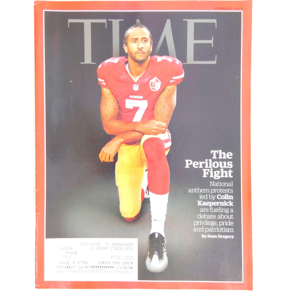 TIME Magazine October 3, 2016 Colin Kaepernick The Perilous Fight Back Issue