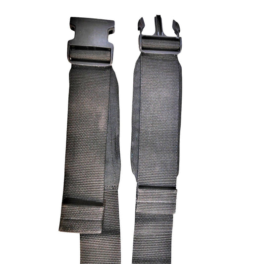 Padded Black Utility Straps – 2" Webbing, 6" Center Padding, Harness/Belt Components