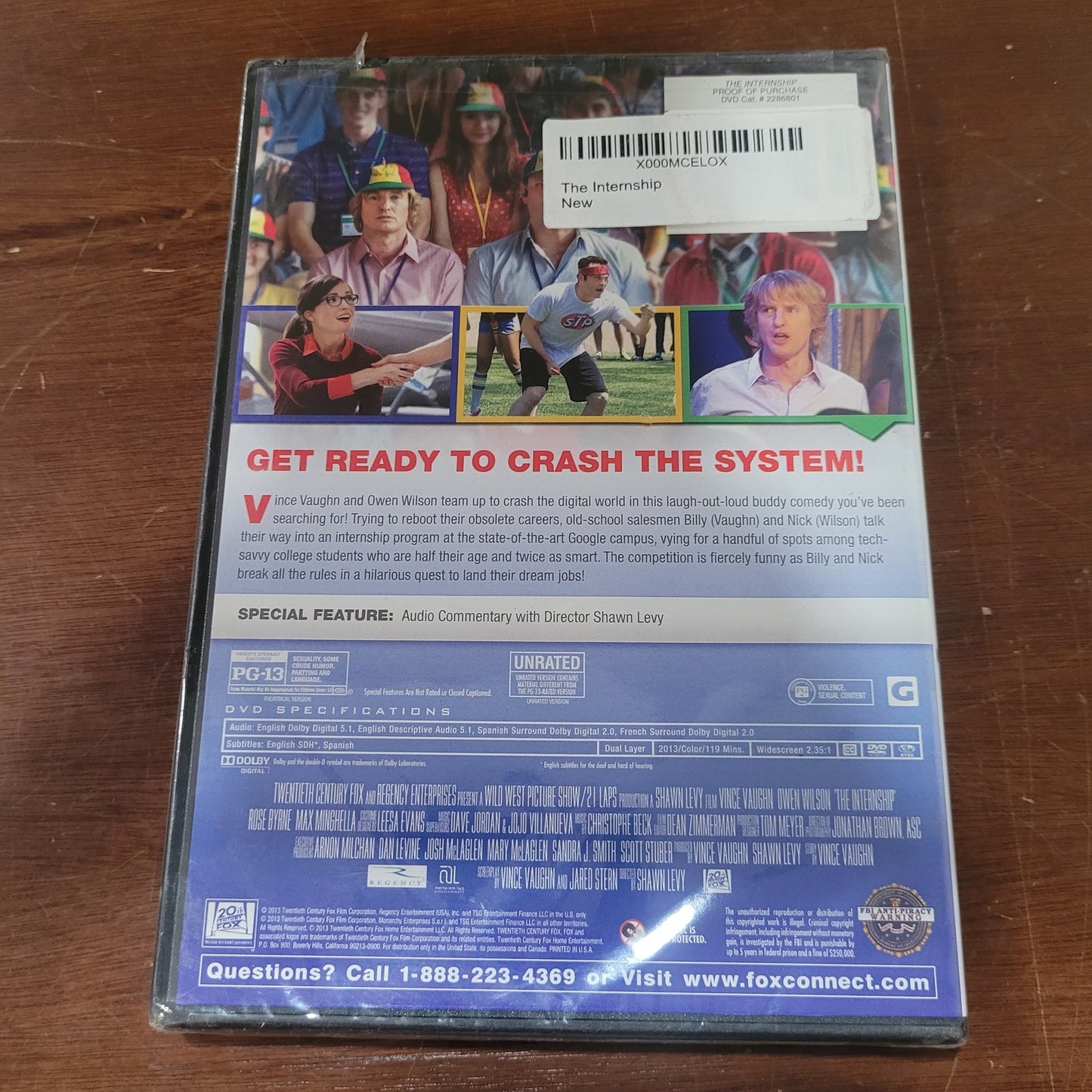 The Internship (DVD, 2013) Comedy Starring Vince Vaughn & Owen Wilson