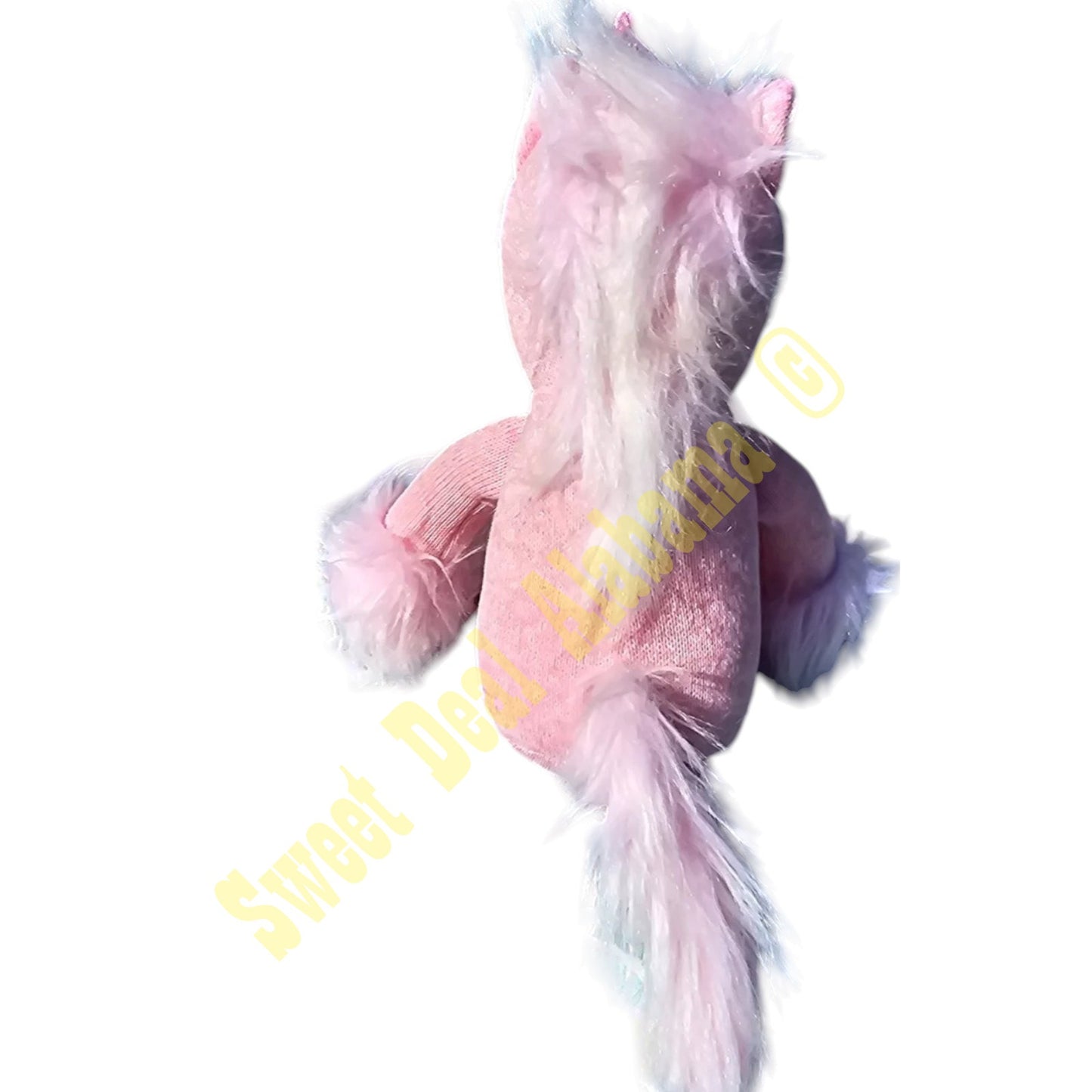 Bearington Collection,  Rosy Glittertoes Pink Knit Unicorn Stuffed Animal, 16"
