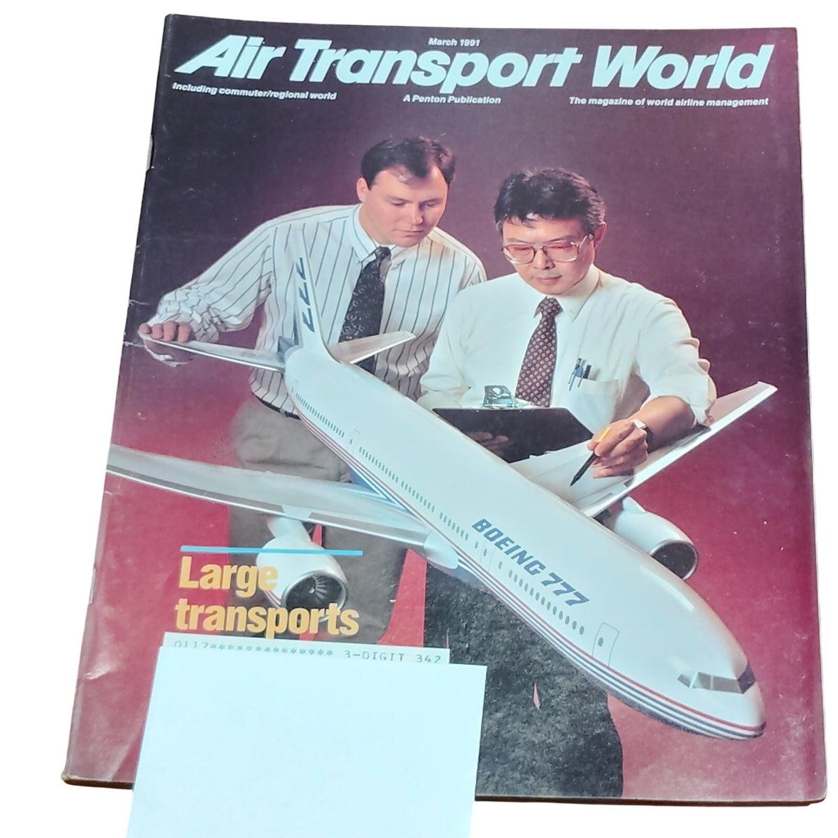 Air Transport World Magazine - March 1991 - Boeing 777, Large Transports