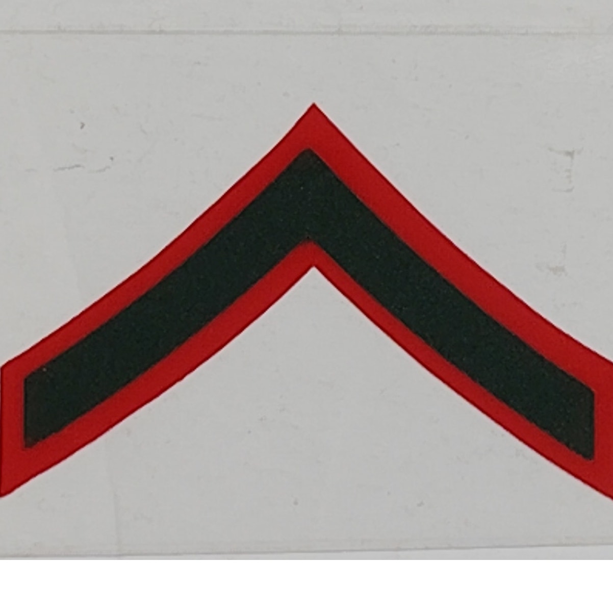USMC Private First Class (E-2) Decal  2" x 1.25" Mylar Vinyl, Red & Green, DE2‑M