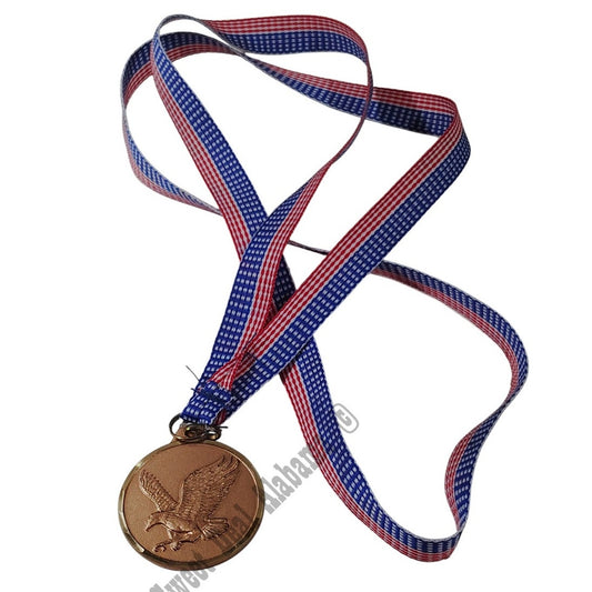 Stars and Stripes Ribbon (34" Cir) with Bronze Eagle Medallion (1-1/4"D) Award