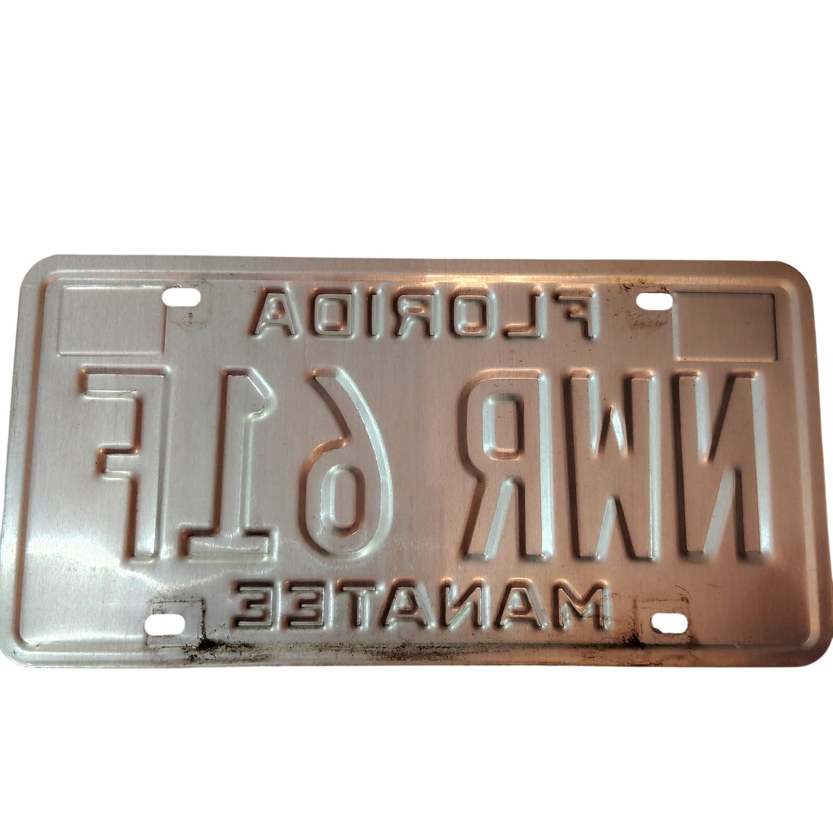 1996 Florida Manatee County License Plate - Vintage NRFL-96 Car Tag Emblem