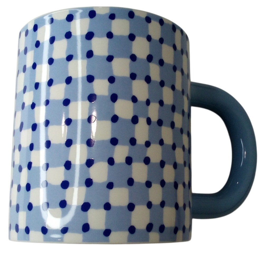 16oz Stoneware Checker Love You Dad Mug – Room Essentials Blue  w/ Large Handle